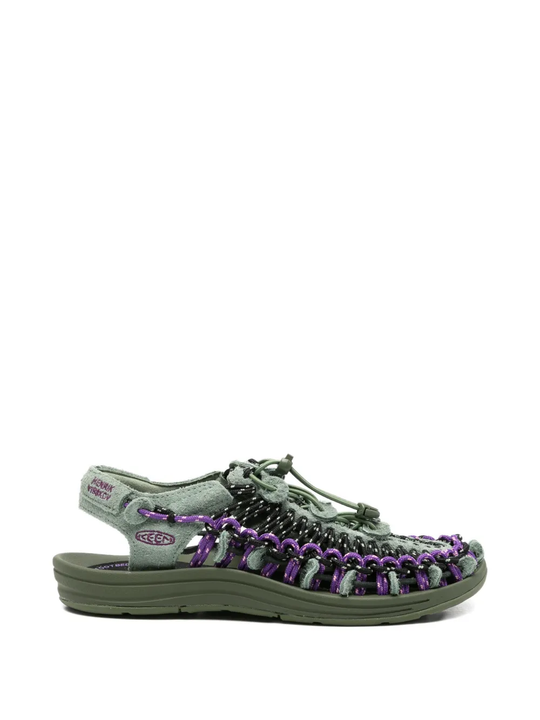 Green sandals, front view