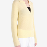 AURALEE - Women Baby Suri Alpaca Sheer Knit Skipper Polo
