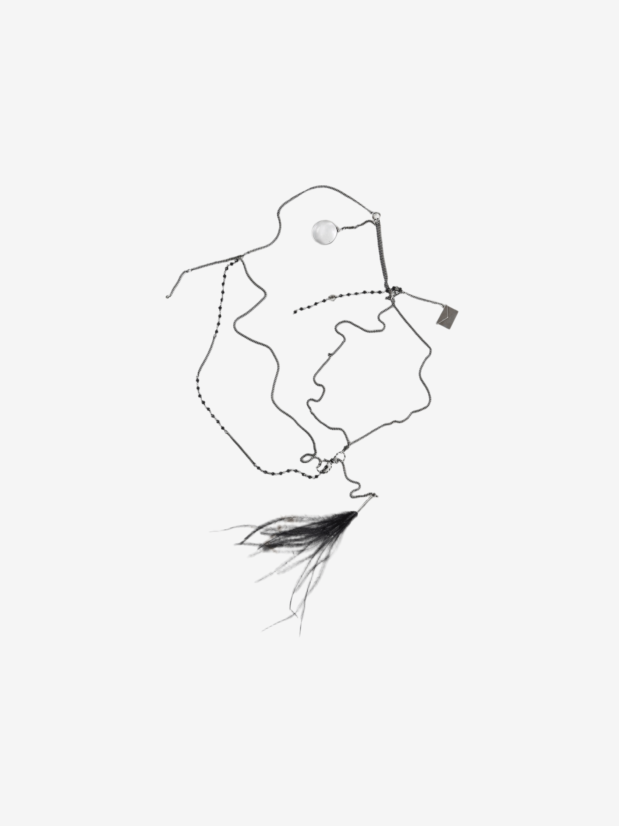 Grey necklace,back view