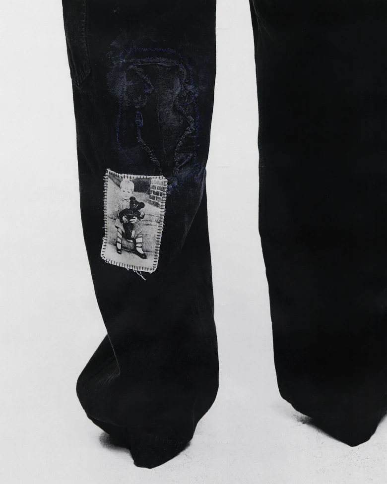 Close up of Black pants, showing texture of the 100% cotton fabric