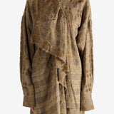 Brown top worn by a person, showing the top fit