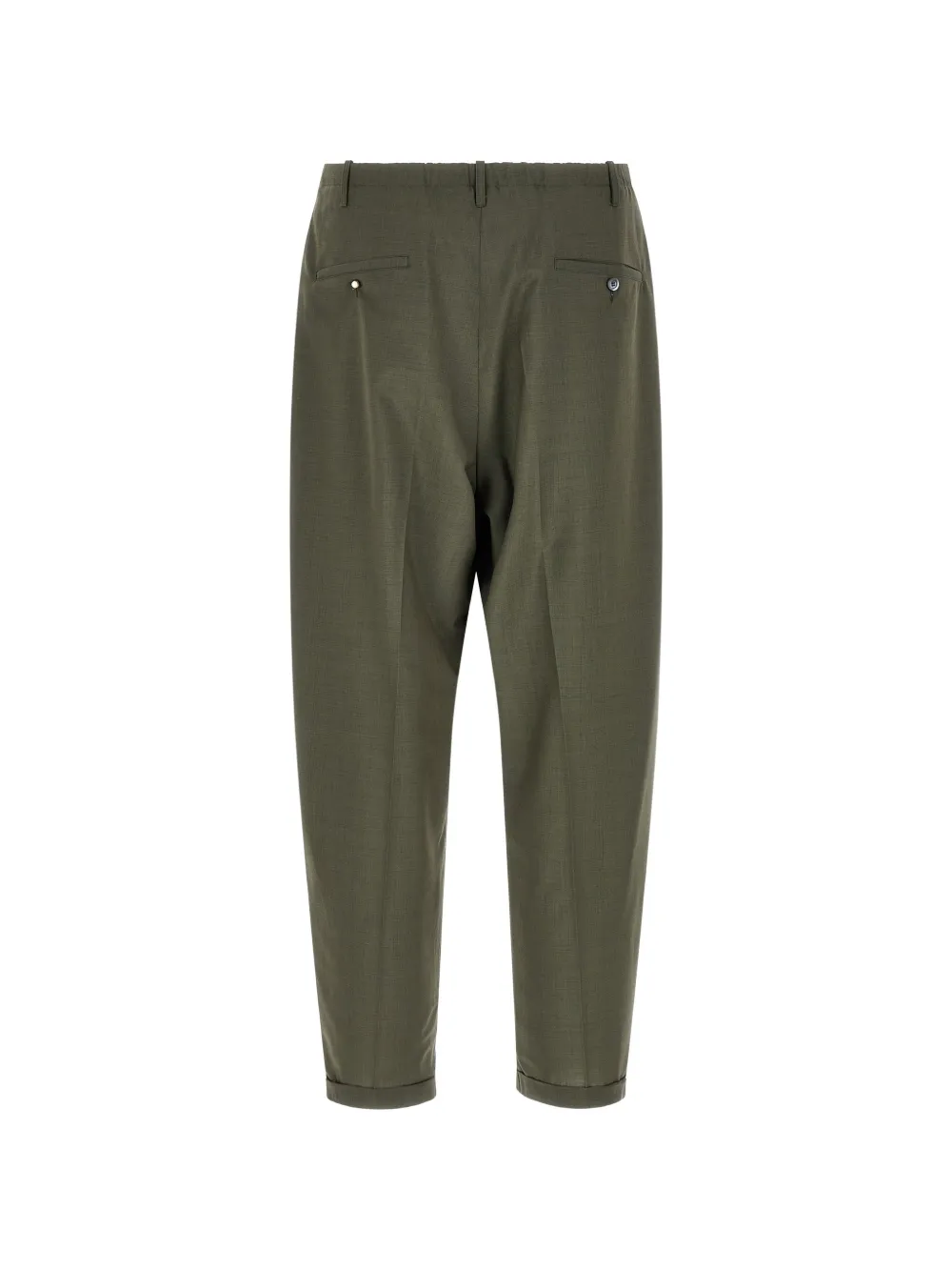 Green pants, back view