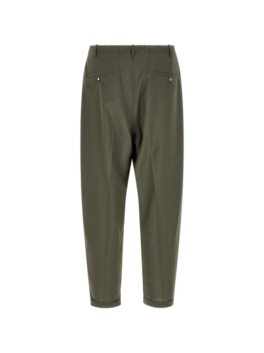 Green pants, back view