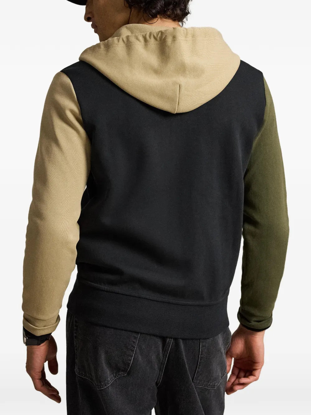 Black hoodie, full body view