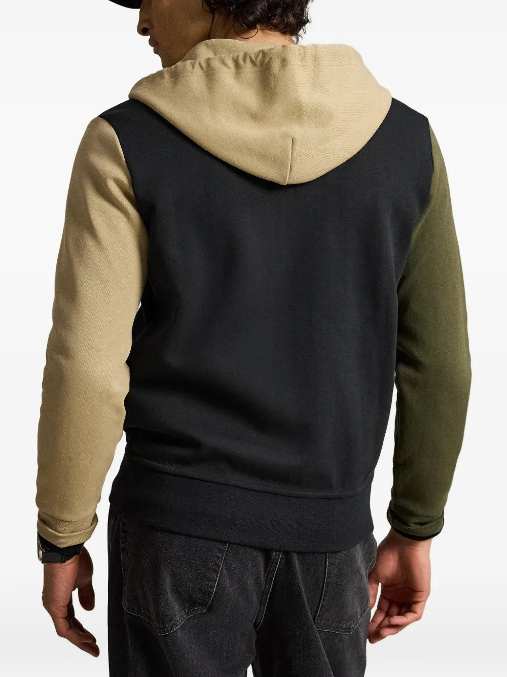 Black hoodie, full body view