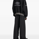 black hoodie, full body view