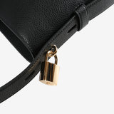Close up of black bag, showing texture of the polyurethane fabric