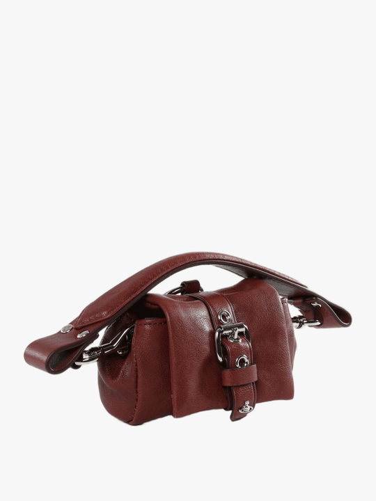 Burgundy bag, front view