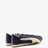 Navy shoes, side view