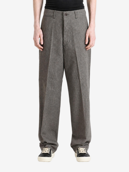 Grey pants, full body view
