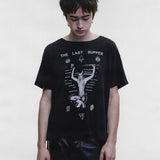 Black t-shirt, full body view