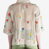 Tan shirts worn b a perosn, showing the shirt's fit