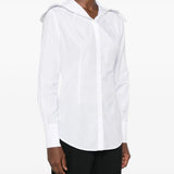 White hoodie, full body view