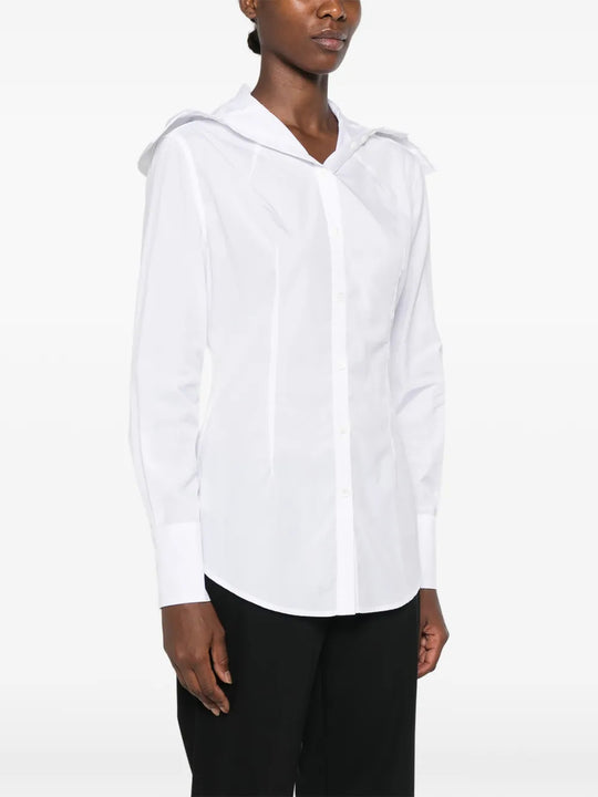 White hoodie, full body view