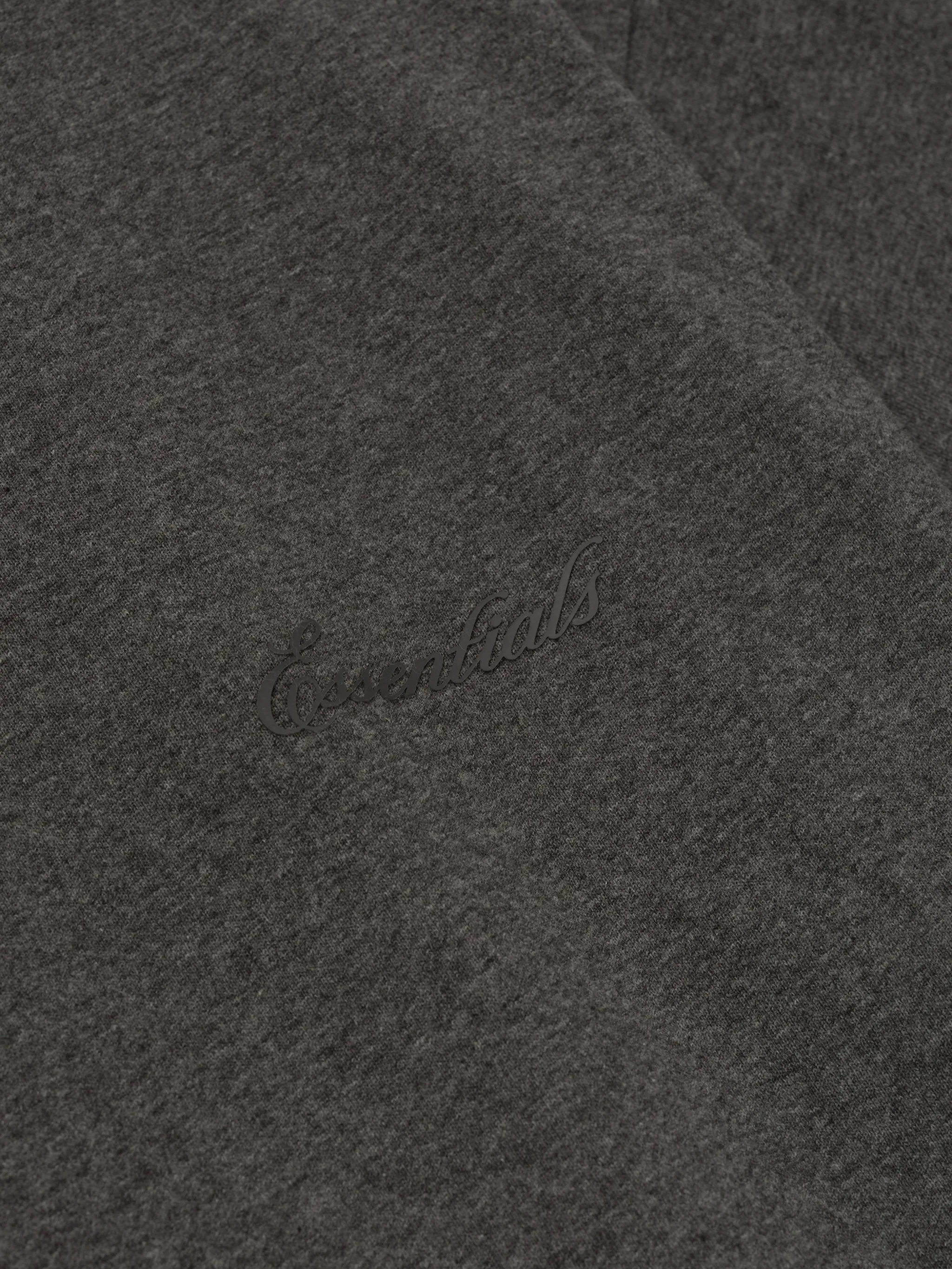 Close up of grey t-shirt, showing texture of the Cotton fabric