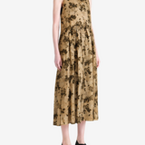 Tan dress, full body view
