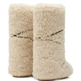 Tan boots, back view