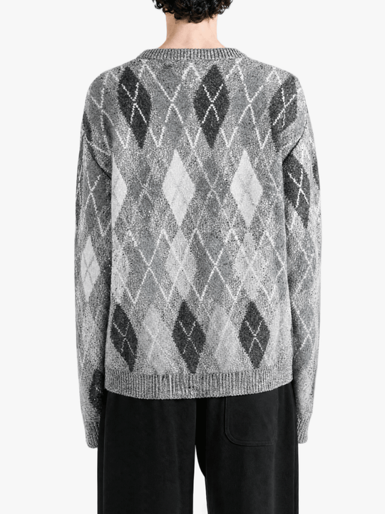 Grey knitwear, full body view