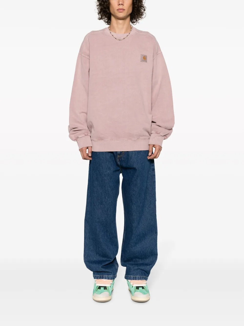 Blue pants, full body view