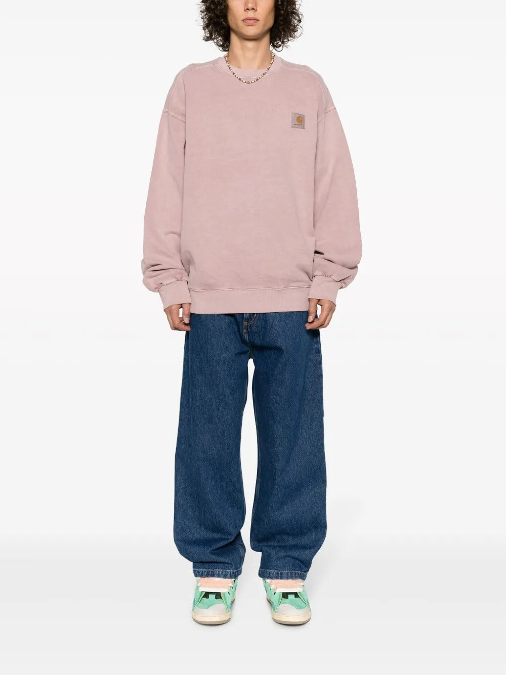 Blue pants, full body view