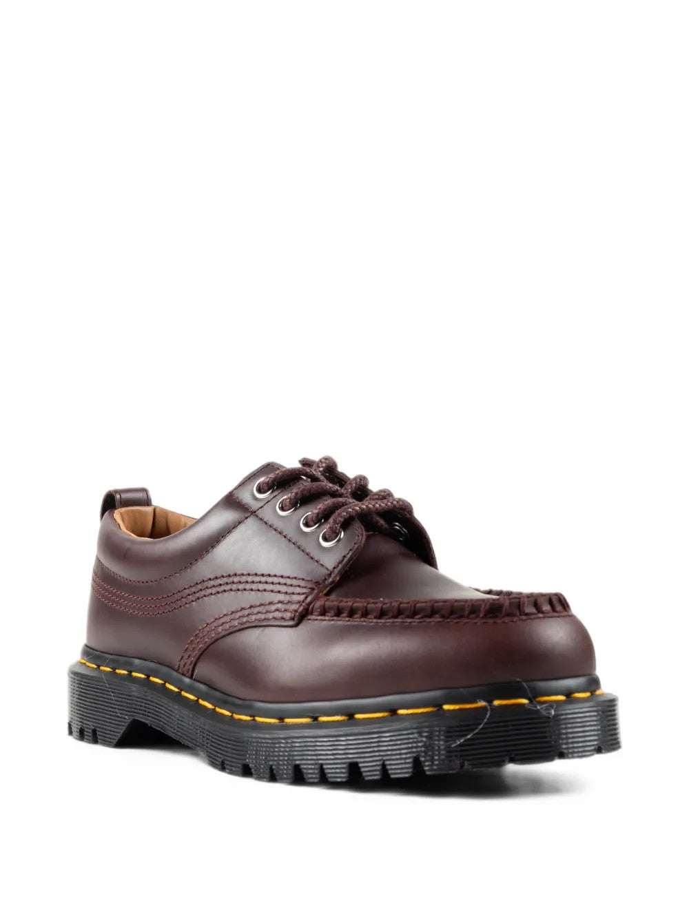 Burgundy shoes, front view