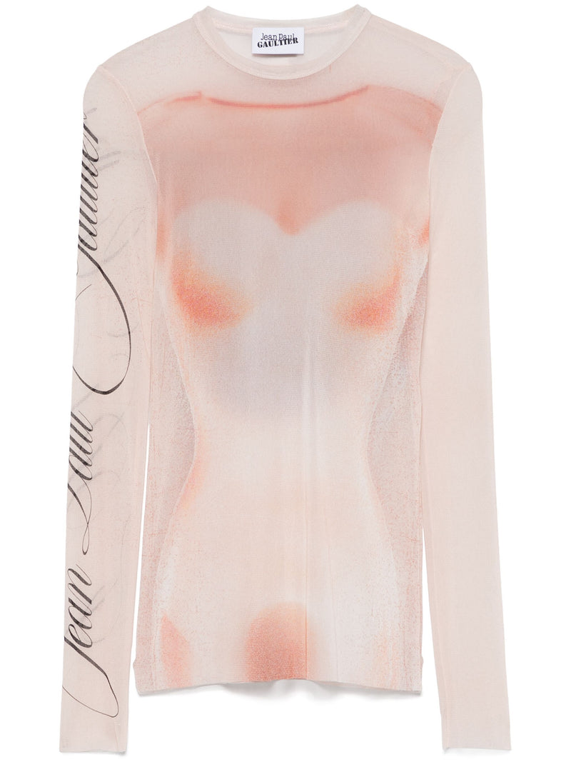 JEAN PAUL GAULTIER - Women Printed "Le Classique" Mesh Top