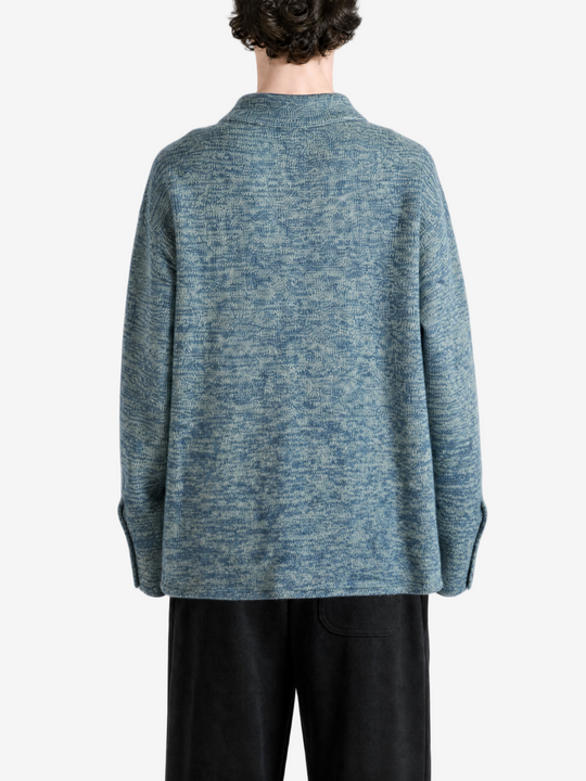 Blue shirt, full body view