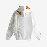 White hoodies, back view