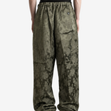 Green pants, full body view