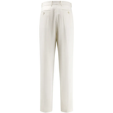 White pants, back view
