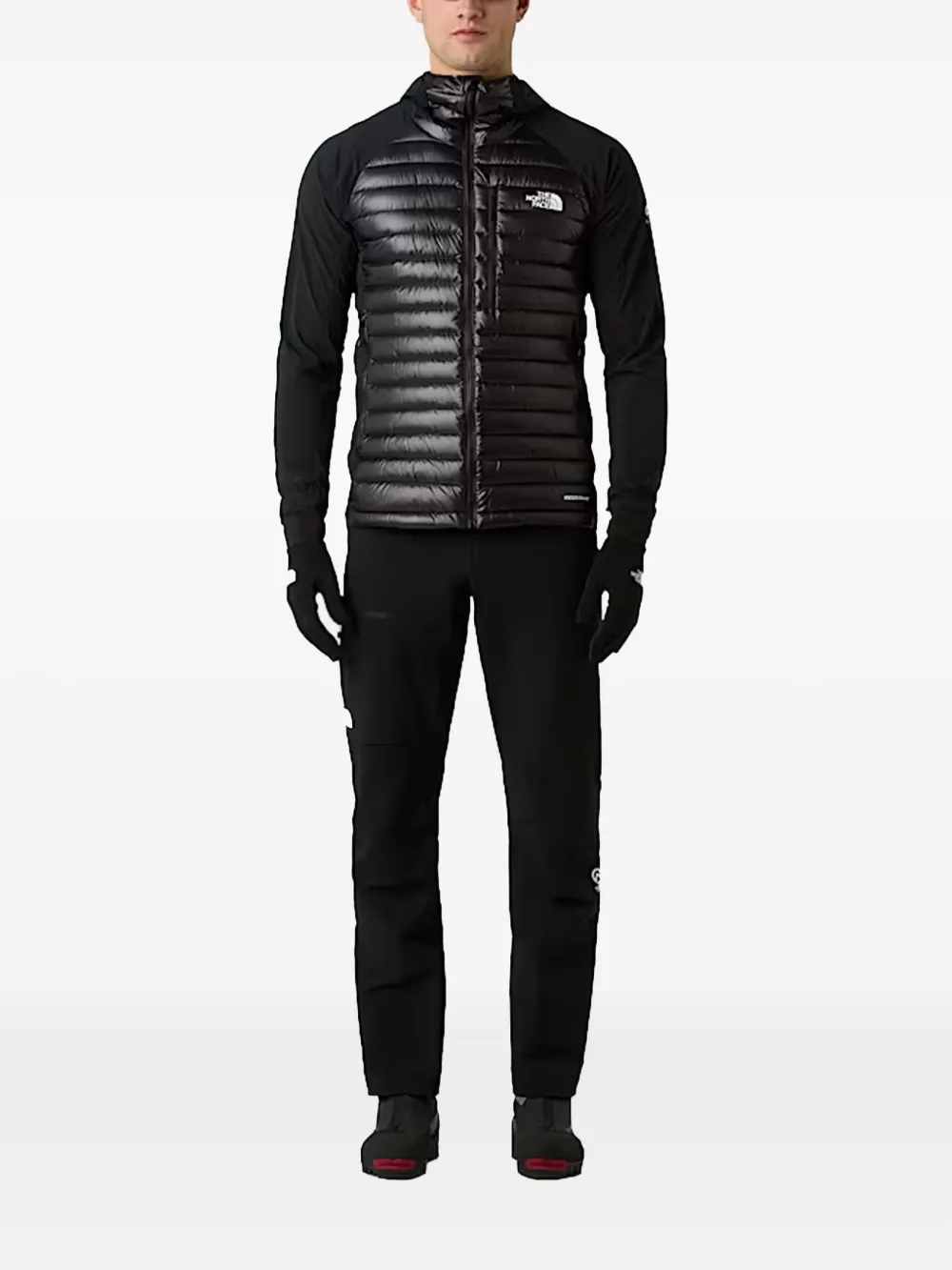 black hoodie, full body view