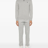 Grey knitwear, full body view