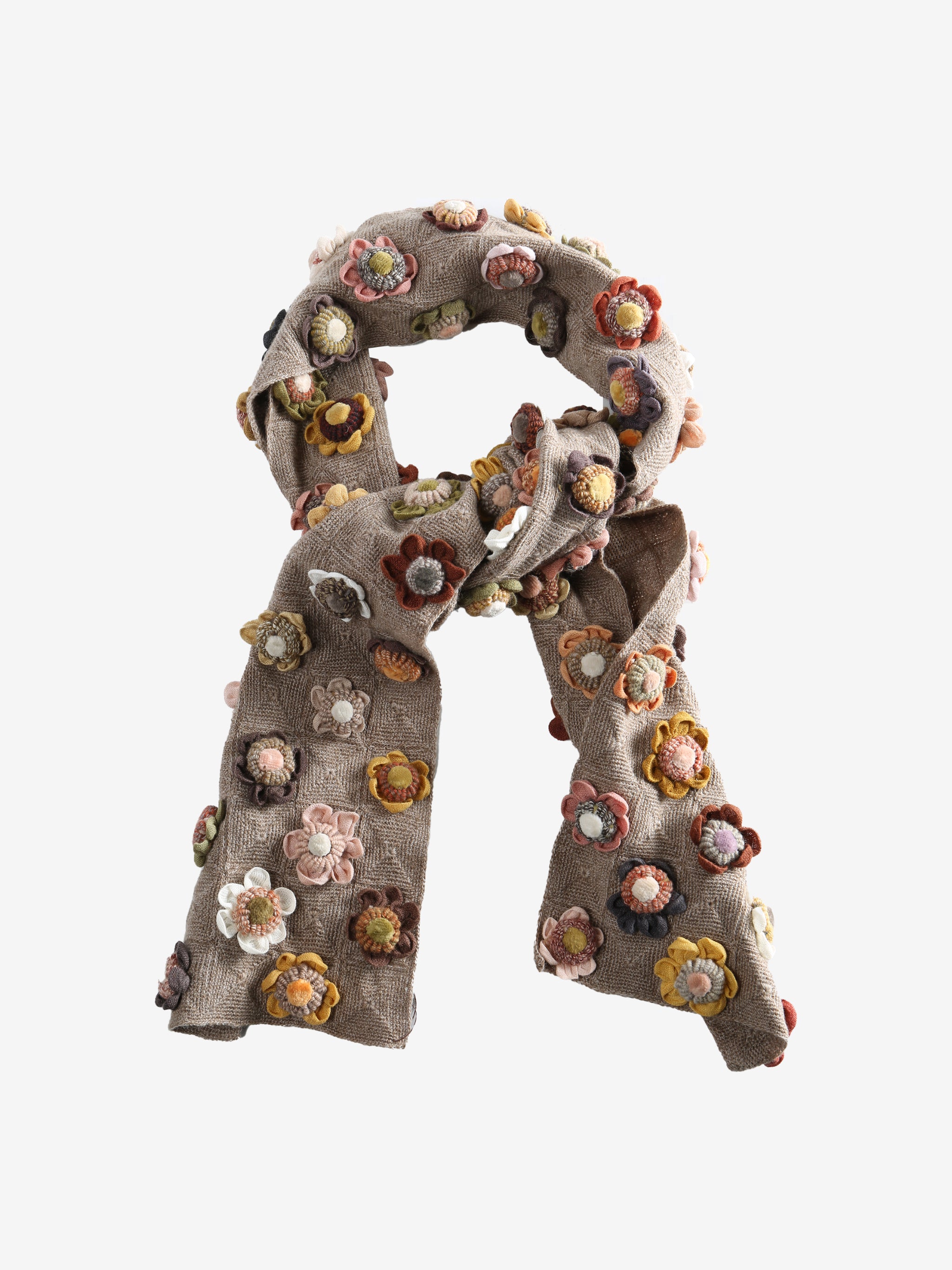 Tan scarves, front view