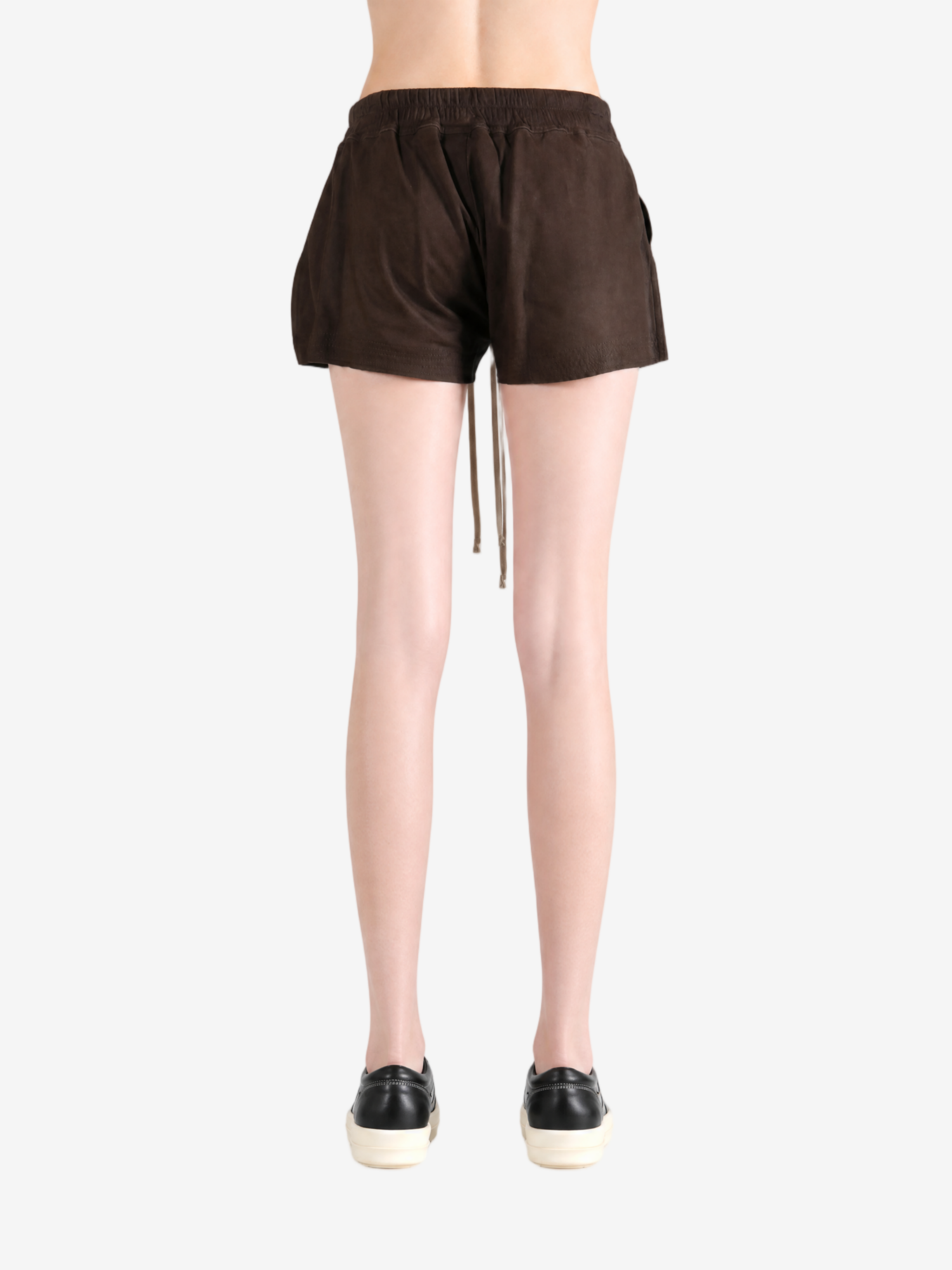 Brown shorts, full body view