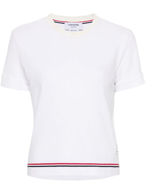 THOM BROWNE - Women Short Sleeve Notch Tee