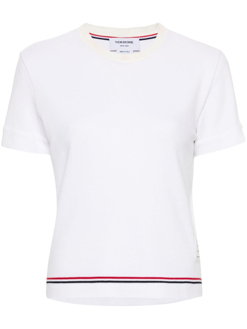 THOM BROWNE - Women Short Sleeve Notch Tee