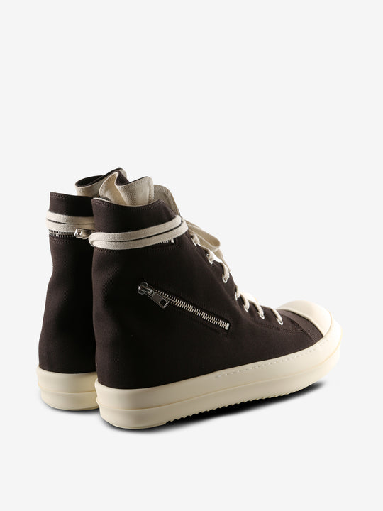 Black sneaker, back view