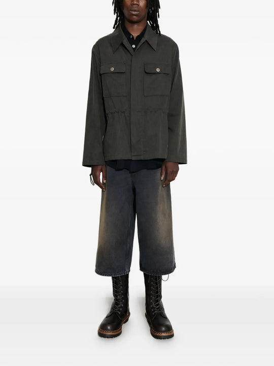 Green jacket, full body view