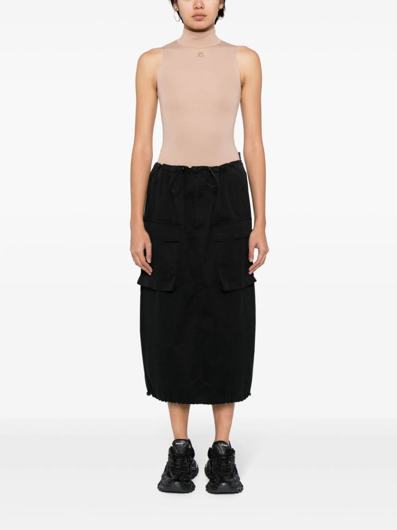 MM6 Women Cotton Gabardine Midi Skirt