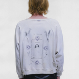 White hoodie, full body view