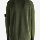 Green shirt worn by a person, showing the shirt's fit