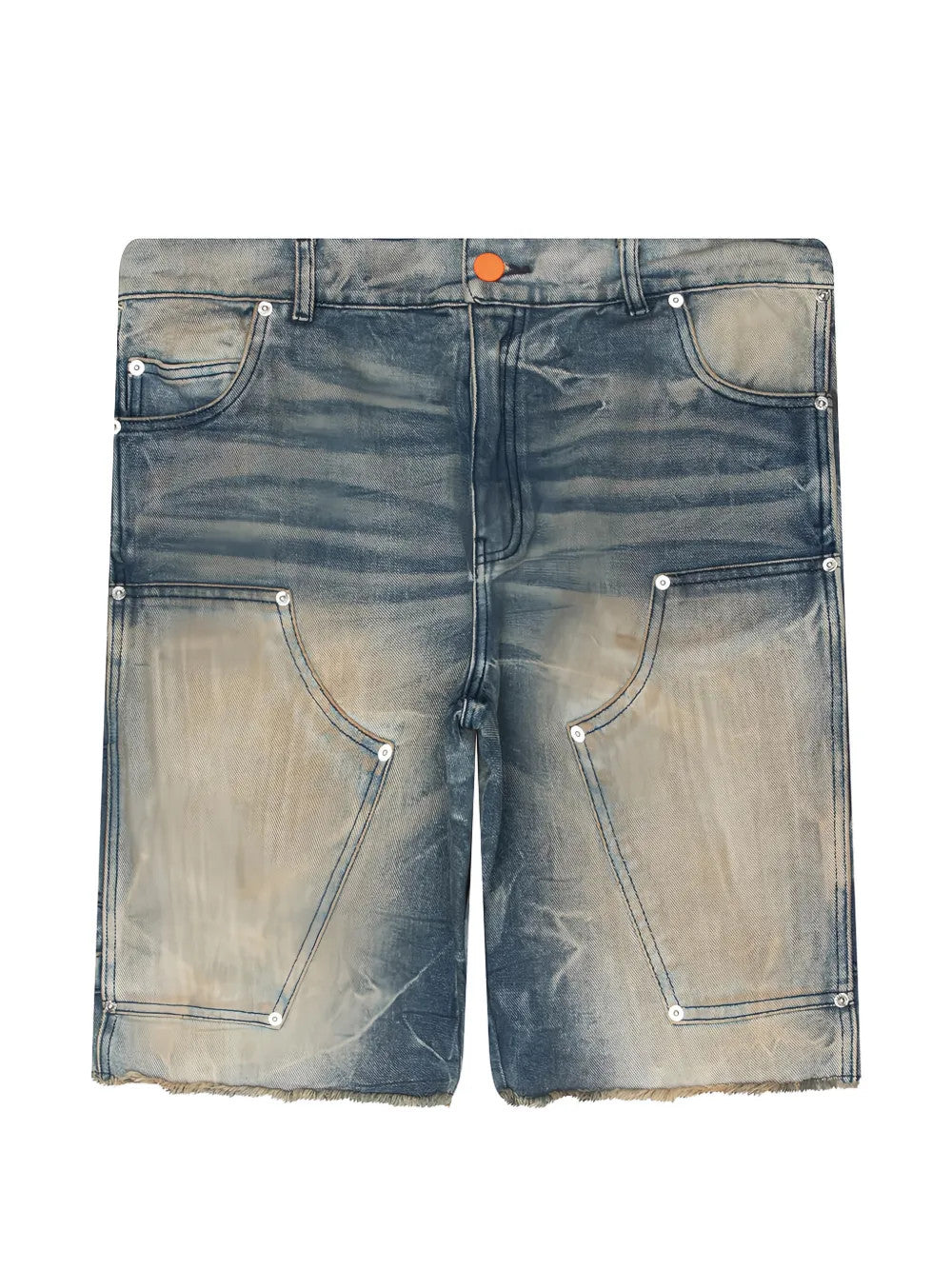 Blue shorts, front view