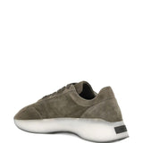 Grey sneakers, back view