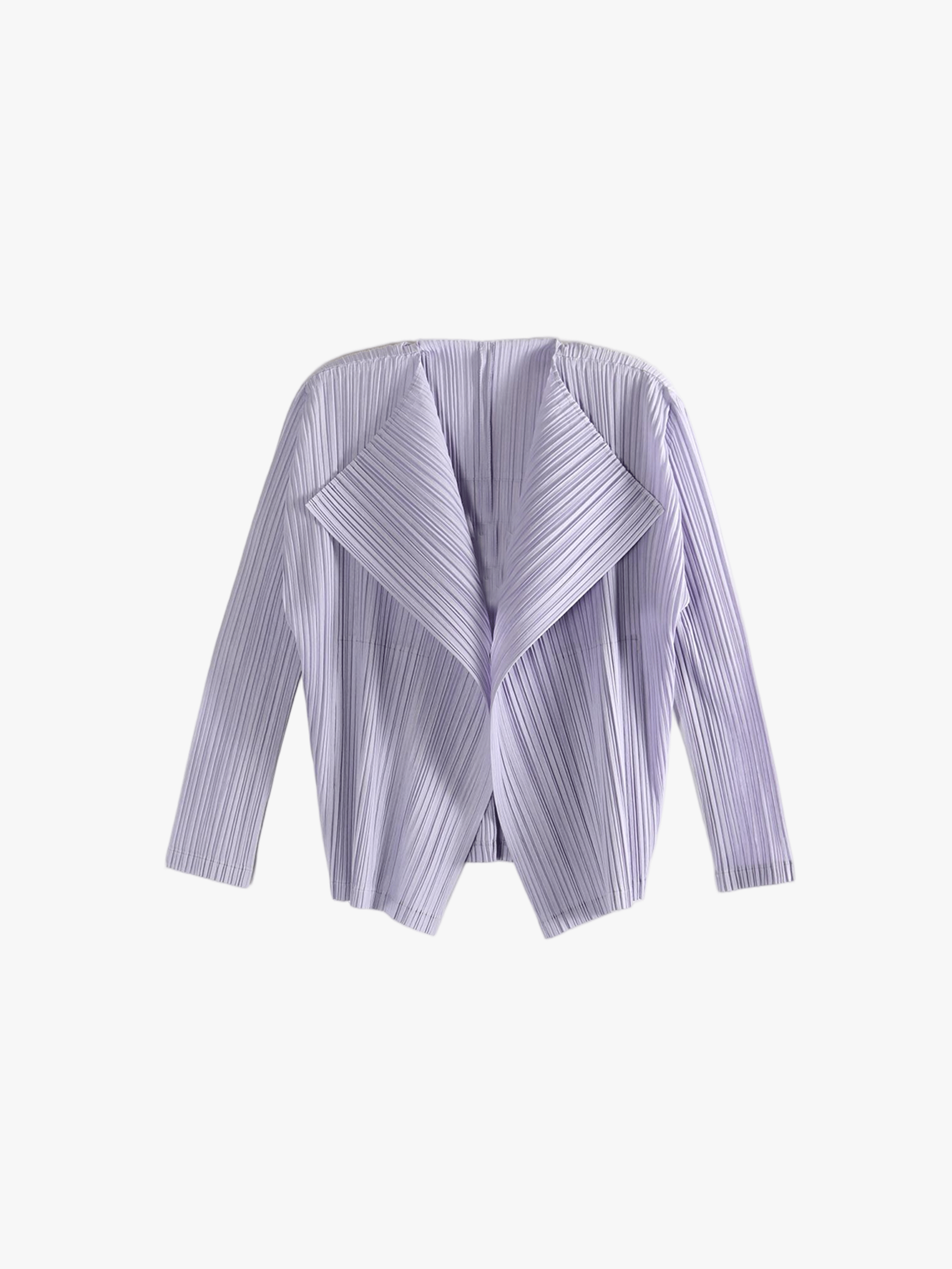 Purple knitwear, front view