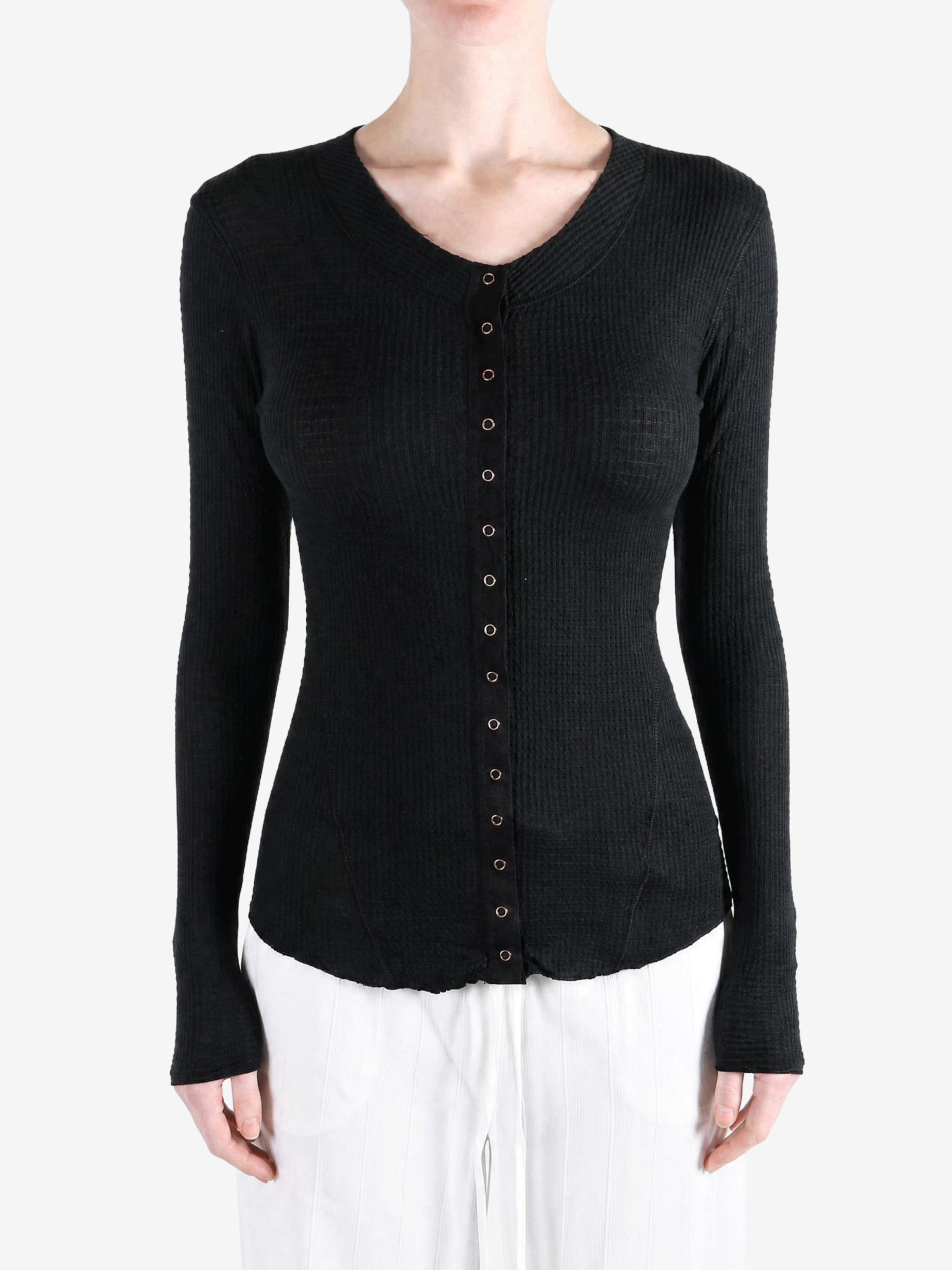 Black knitwear, front view