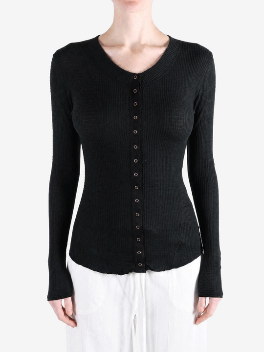 Black knitwear, front view