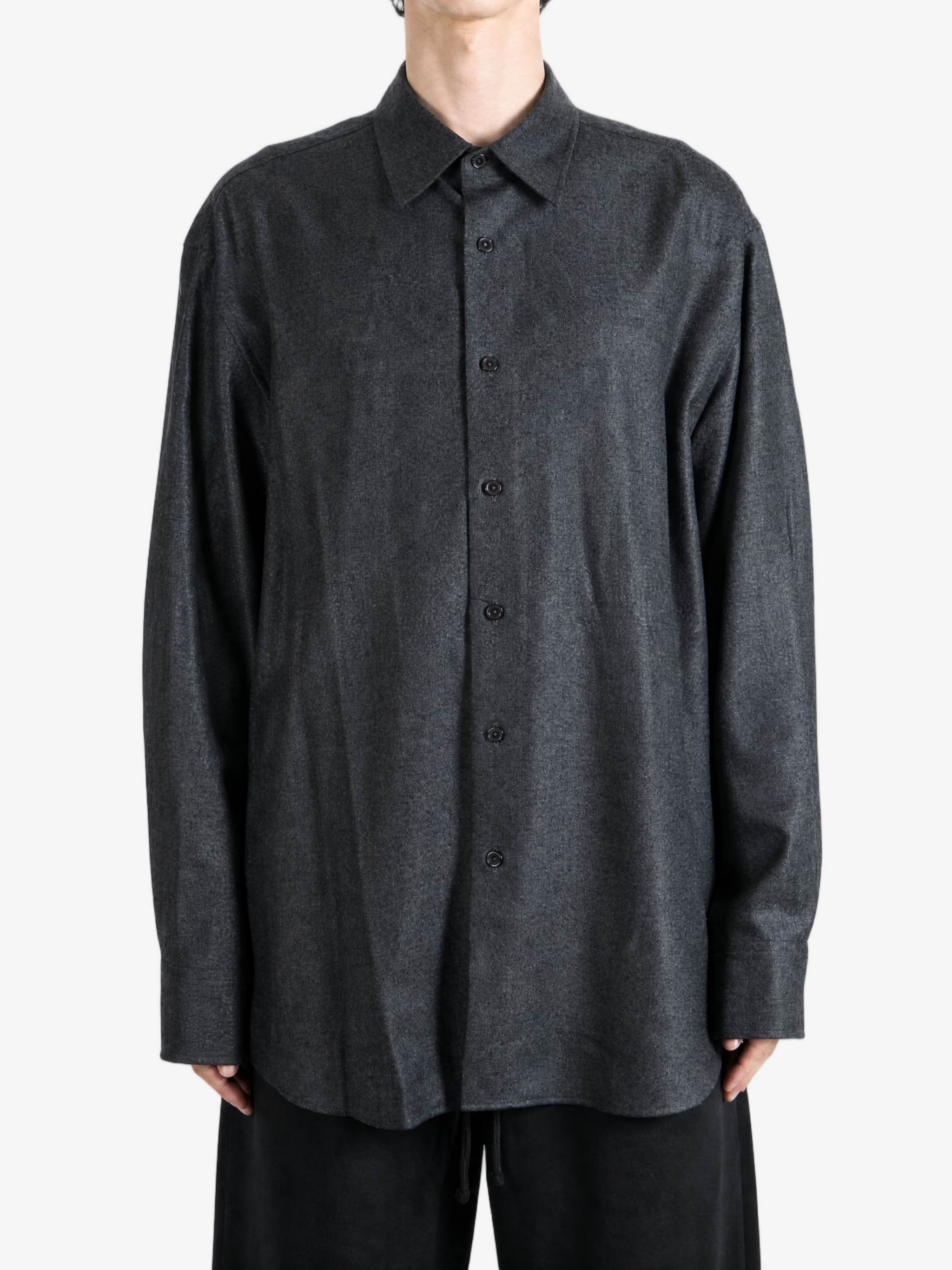 Grey shirt, full body view