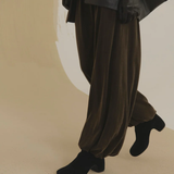 Brown pants, full body view