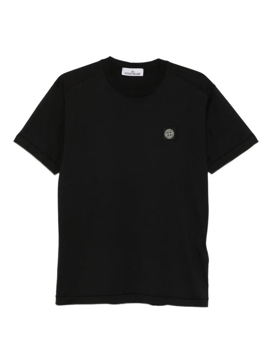 Black t-shirts, front view