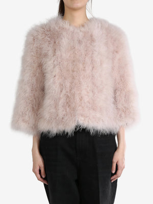 YVES SALOMON - Women Cropped Feather Jacket